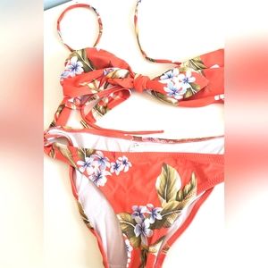 Cute orange tropical bikini Size 6
